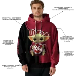 personalized umass minutemen baby yoda red black hoodie best selling