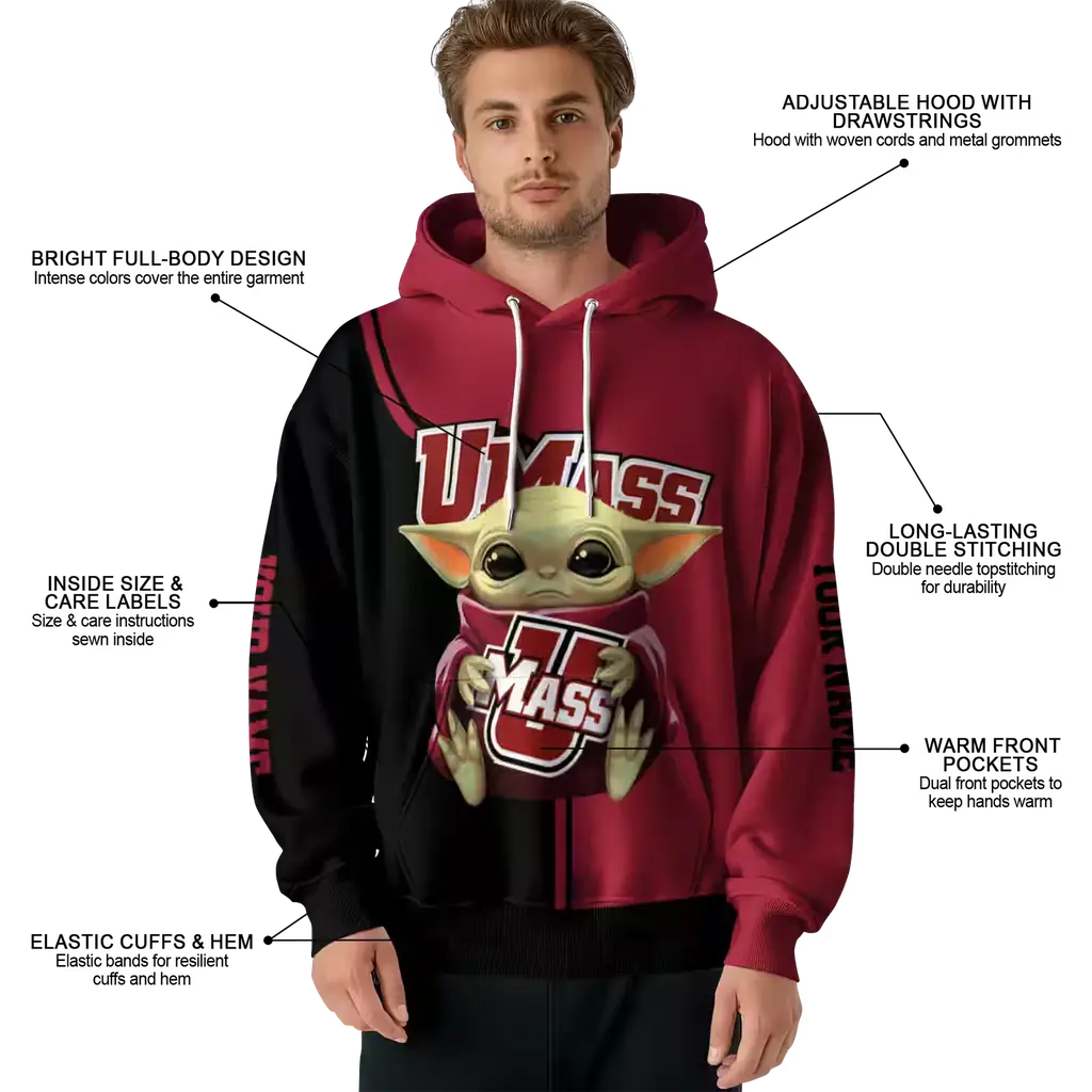 personalized umass minutemen baby yoda red black hoodie latest model personalized umass minutemen baby yoda red black hoodie latest model
