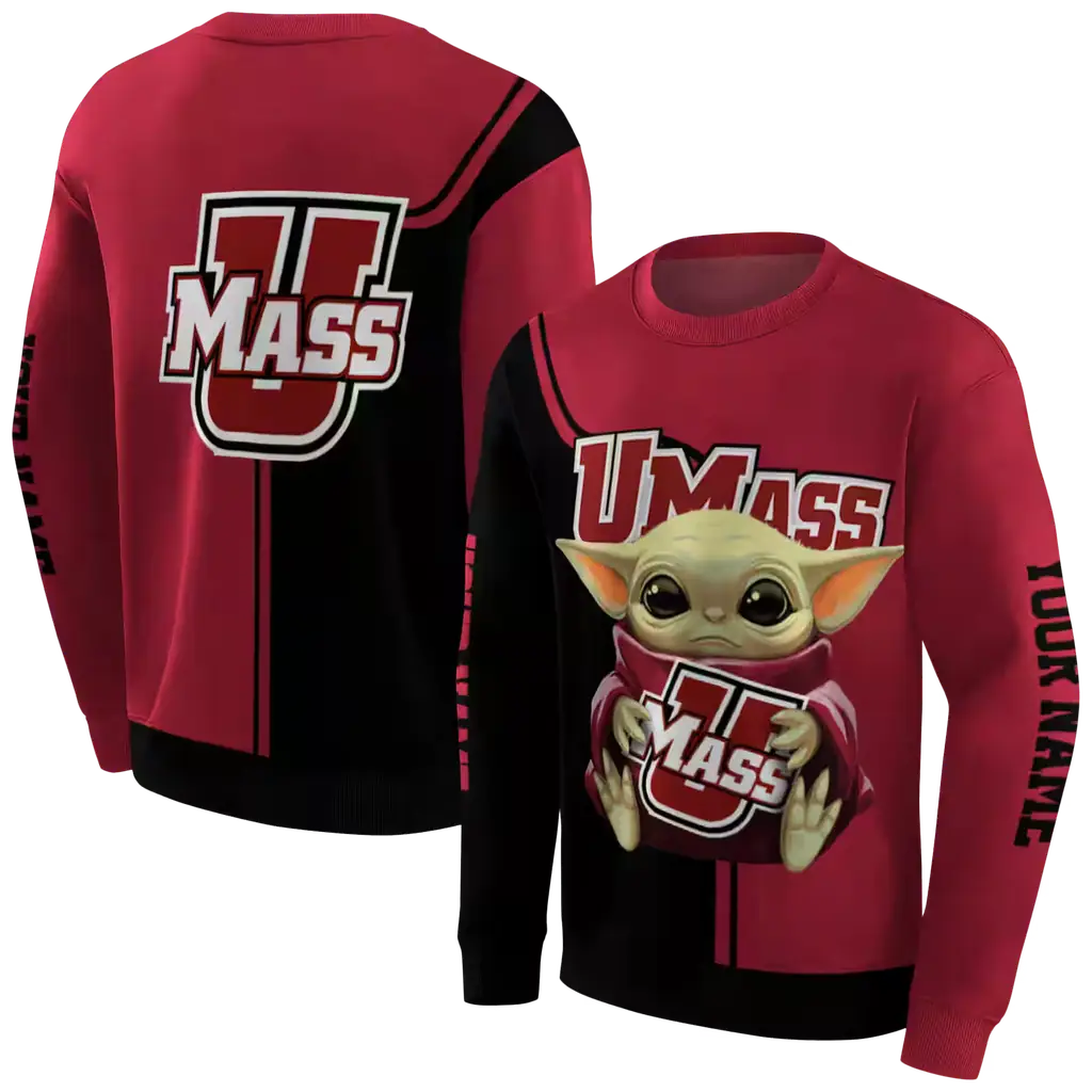personalized umass minutemen baby yoda red black hoodie premium grade personalized umass minutemen baby yoda red black hoodie premium grade