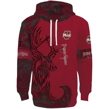 personalized umass minutemen deer silhouette red hoodie best selling