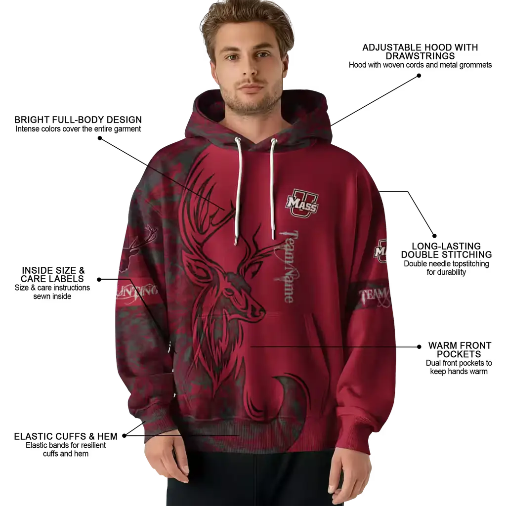 personalized umass minutemen deer silhouette red hoodie latest model personalized umass minutemen deer silhouette red hoodie latest model