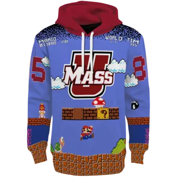 personalized umass minutemen mario blue black hoodie best selling
