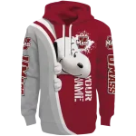 personalized umass minutemen peeking snoopy red hoodie best selling