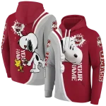 personalized umass minutemen peeking snoopy red hoodie best selling