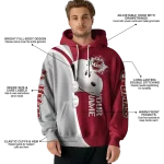 personalized umass minutemen peeking snoopy red hoodie best selling