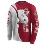 personalized umass minutemen peeking snoopy red hoodie best selling