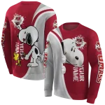 personalized umass minutemen peeking snoopy red hoodie best selling