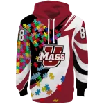 personalized umass minutemen puzzle pieces red hoodie best selling