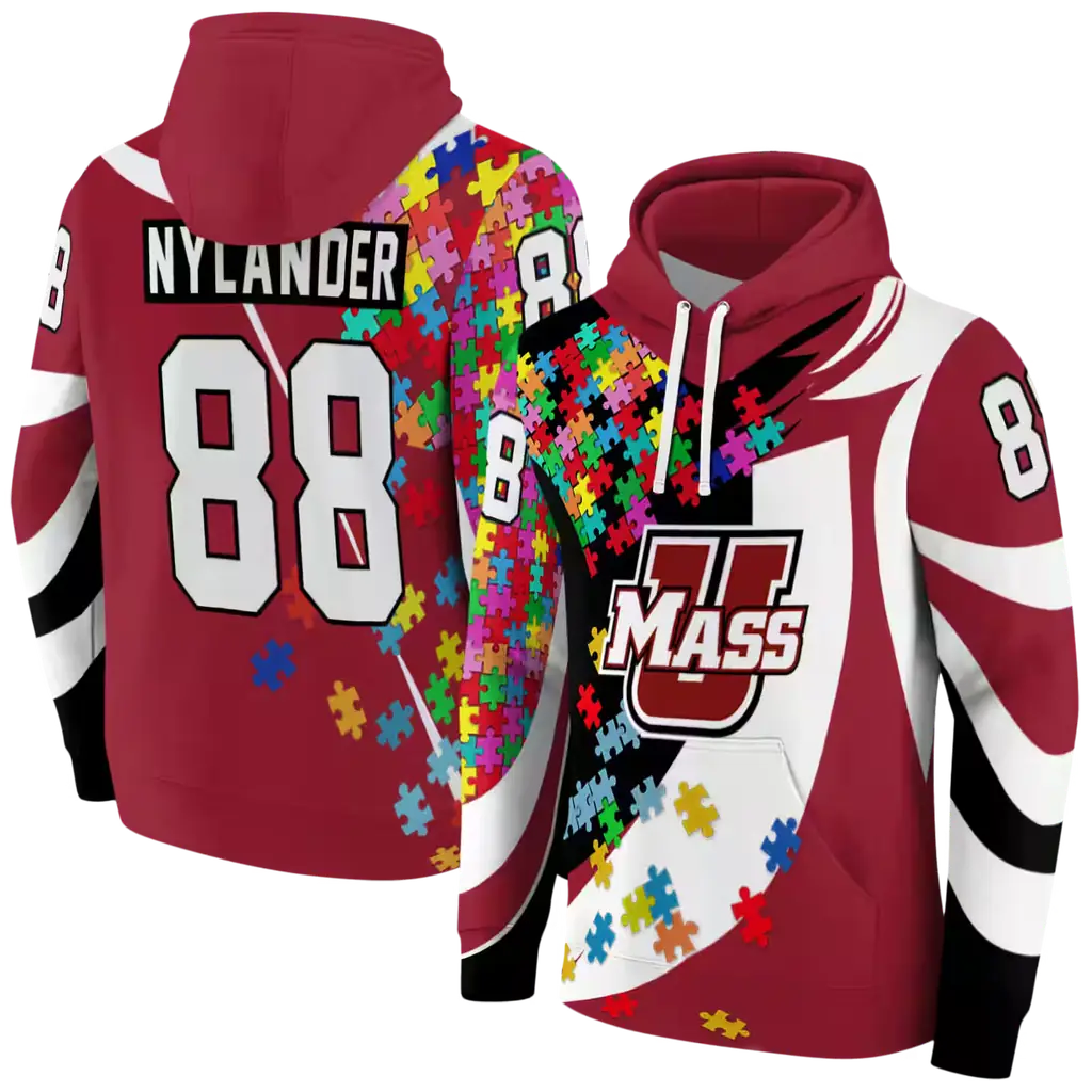 personalized umass minutemen puzzle pieces red hoodie fashion forward personalized umass minutemen puzzle pieces red hoodie fashion forward