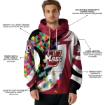 personalized umass minutemen puzzle pieces red hoodie best selling