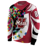 personalized umass minutemen puzzle pieces red hoodie best selling
