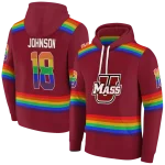personalized umass minutemen rainbow stripes red hoodie best selling