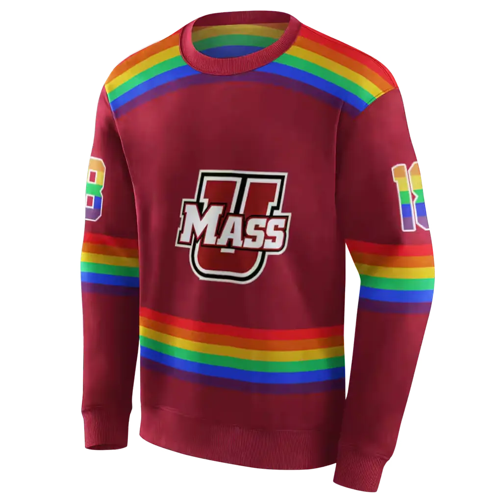 personalized umass minutemen rainbow stripes red hoodie new arrival personalized umass minutemen rainbow stripes red hoodie new arrival