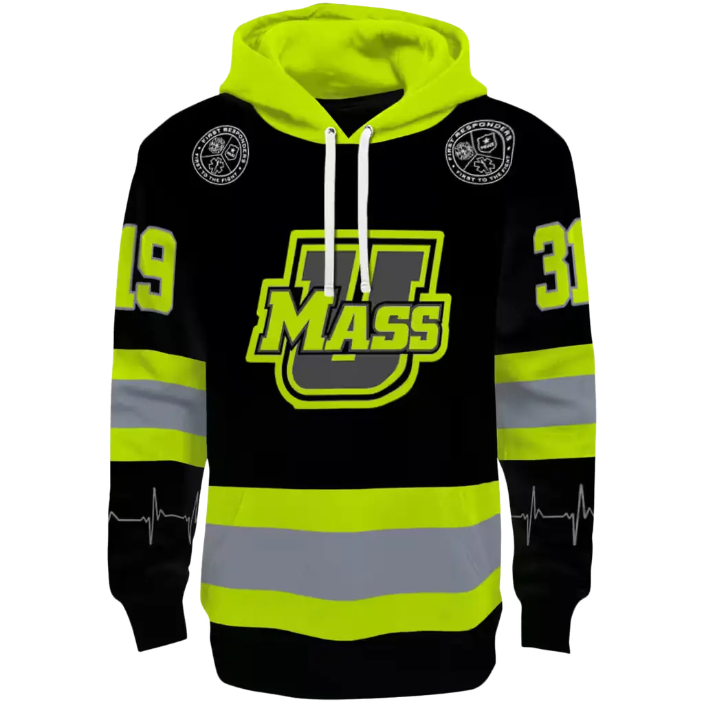 personalized umass minutemen safety motif black neon green hoodie best selling personalized umass minutemen safety motif black neon green hoodie best selling