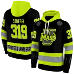 personalized umass minutemen safety motif black neon green hoodie best selling