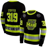 personalized umass minutemen safety motif black neon green hoodie best selling