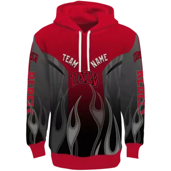 personalized unlv rebels flame design red hoodie best selling