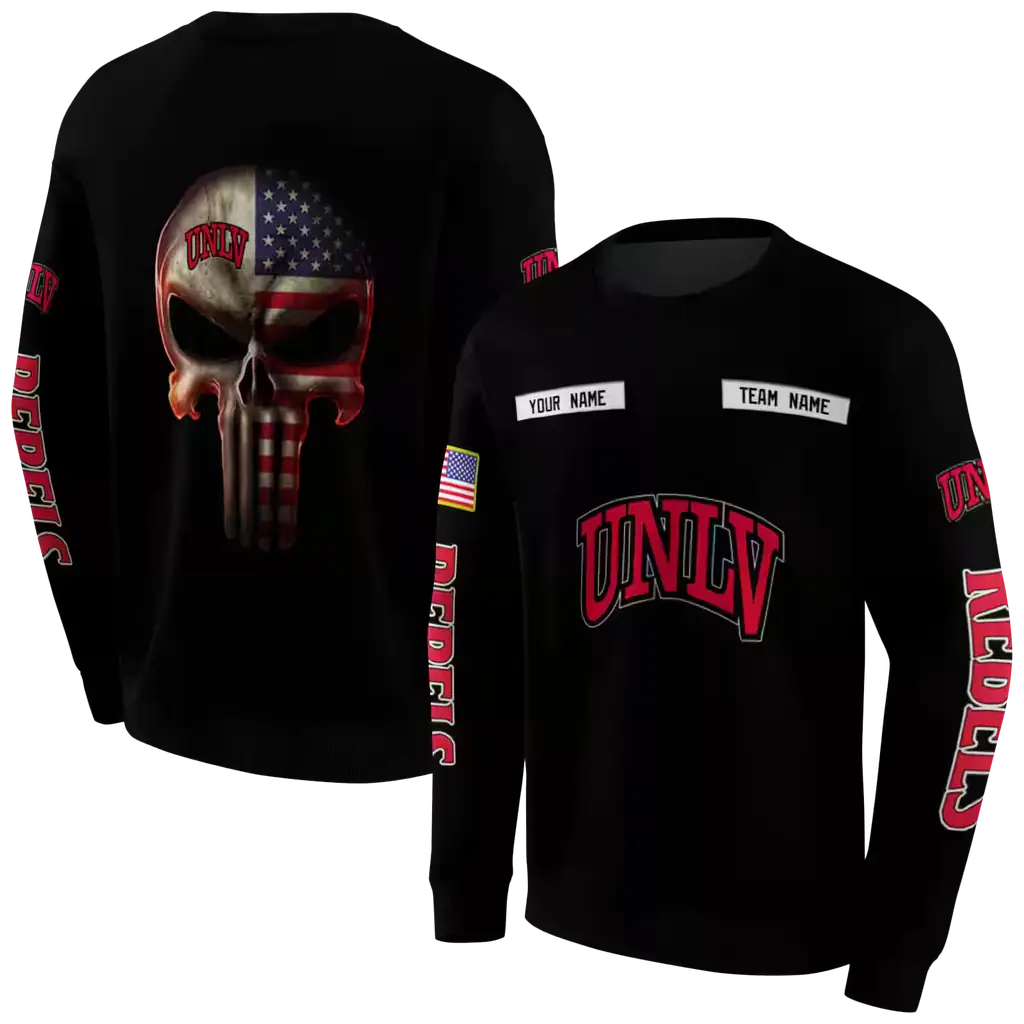 personalized unlv rebels punisher skull black hoodie premium grade personalized unlv rebels punisher skull black hoodie premium grade