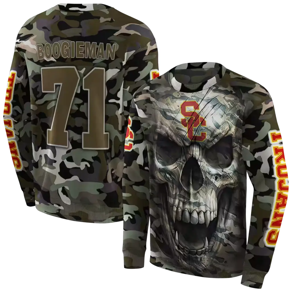 personalized usc trojans camo skull hoodie premium grade personalized usc trojans camo skull hoodie premium grade