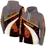 personalized usc trojans hexagonal mesh red black gray hoodie best selling