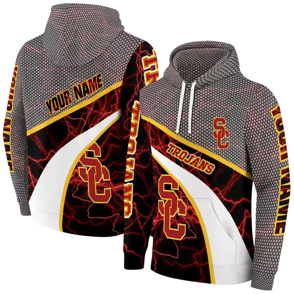 personalized usc trojans hexagonal mesh red black gray hoodie fashion forward personalized usc trojans hexagonal mesh red black gray hoodie fashion forward