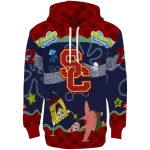 personalized usc trojans spongebob patrick star red navy hoodie best selling