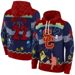 personalized usc trojans spongebob patrick star red navy hoodie best selling