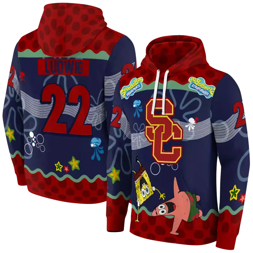 personalized usc trojans spongebob patrick star red navy hoodie fashion forward personalized usc trojans spongebob patrick star red navy hoodie fashion forward