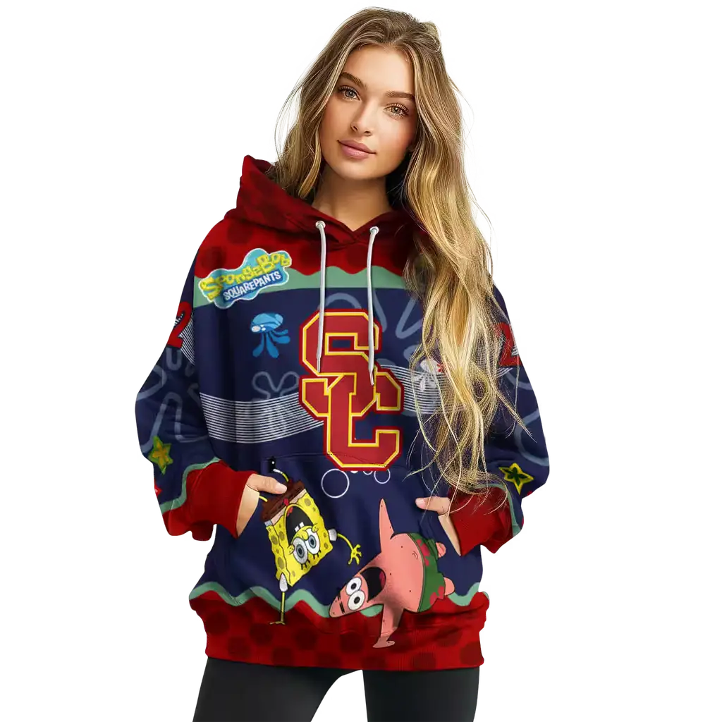 personalized usc trojans spongebob patrick star red navy hoodie high quality personalized usc trojans spongebob patrick star red navy hoodie high quality
