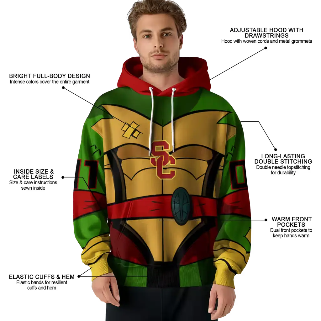 personalized usc trojans superhero armor red green hoodie latest model personalized usc trojans superhero armor red green hoodie latest model
