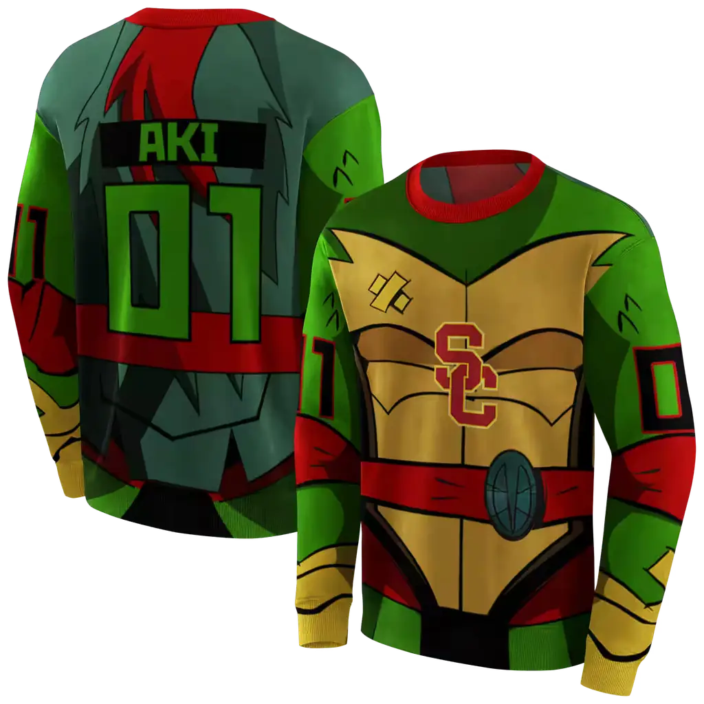 personalized usc trojans superhero armor red green hoodie premium grade personalized usc trojans superhero armor red green hoodie premium grade