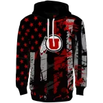 personalized utah utes distressed flag red black hoodie best selling