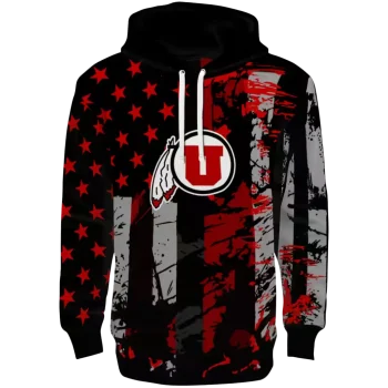 personalized utah utes distressed flag red black hoodie best selling