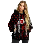 personalized utah utes distressed flag red black hoodie best selling