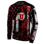 personalized utah utes distressed flag red black hoodie best selling