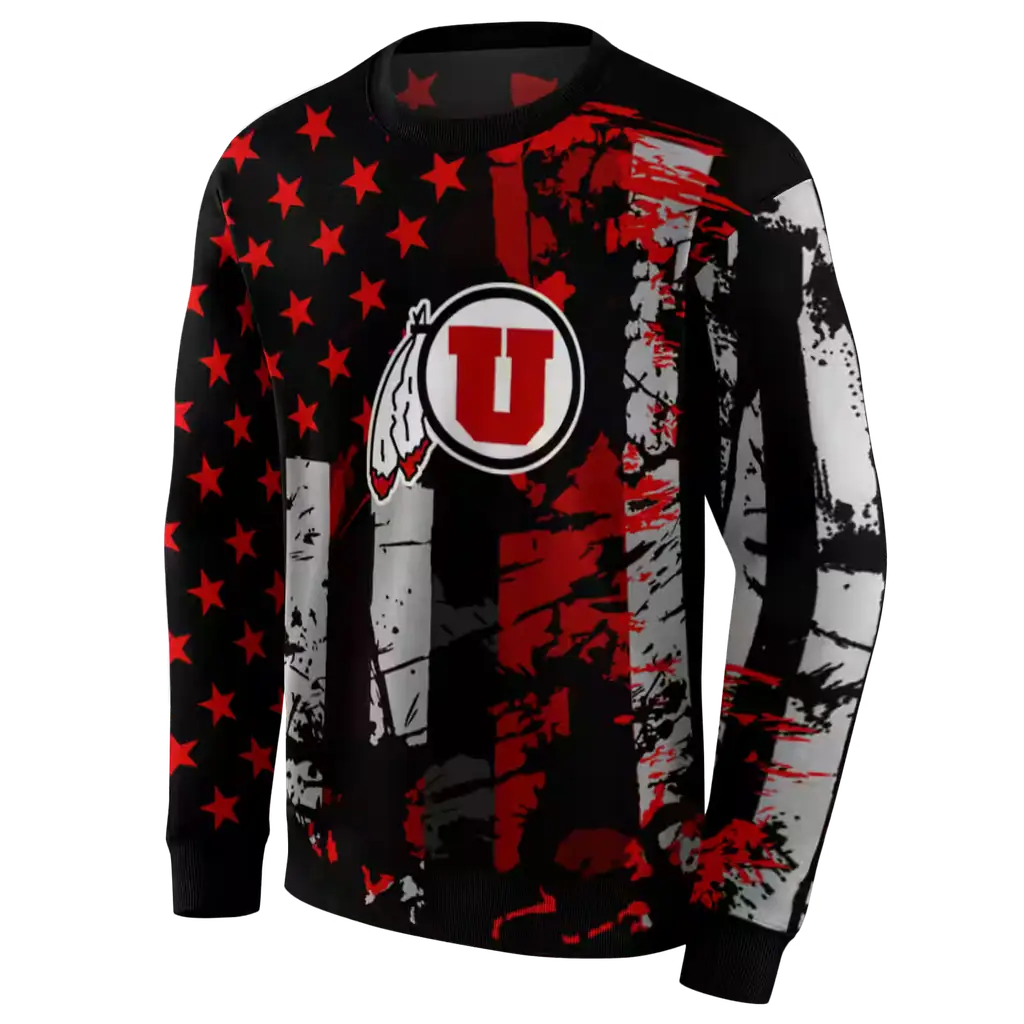 personalized utah utes distressed flag red black hoodie new arrival personalized utah utes distressed flag red black hoodie new arrival
