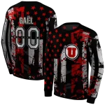 personalized utah utes distressed flag red black hoodie best selling