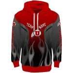 personalized utah utes flame design red hoodie best selling