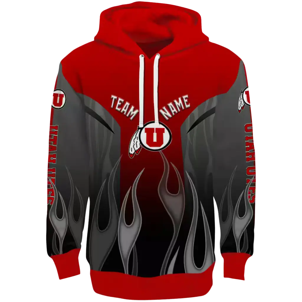 personalized utah utes flame design red hoodie best selling personalized utah utes flame design red hoodie best selling