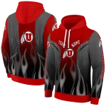 personalized utah utes flame design red hoodie best selling
