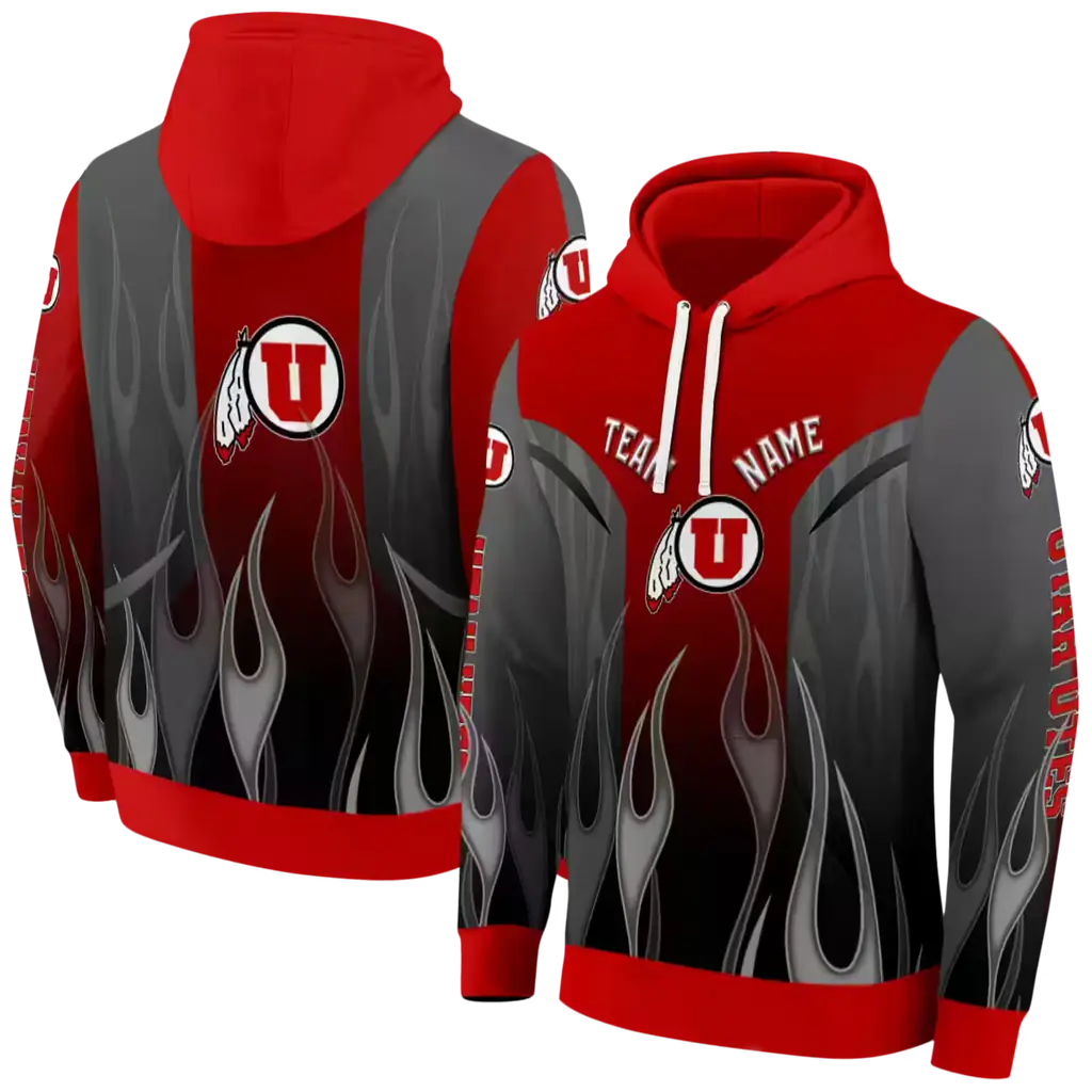 personalized utah utes flame design red hoodie fashion forward personalized utah utes flame design red hoodie fashion forward