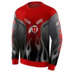 personalized utah utes flame design red hoodie best selling