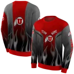 personalized utah utes flame design red hoodie best selling