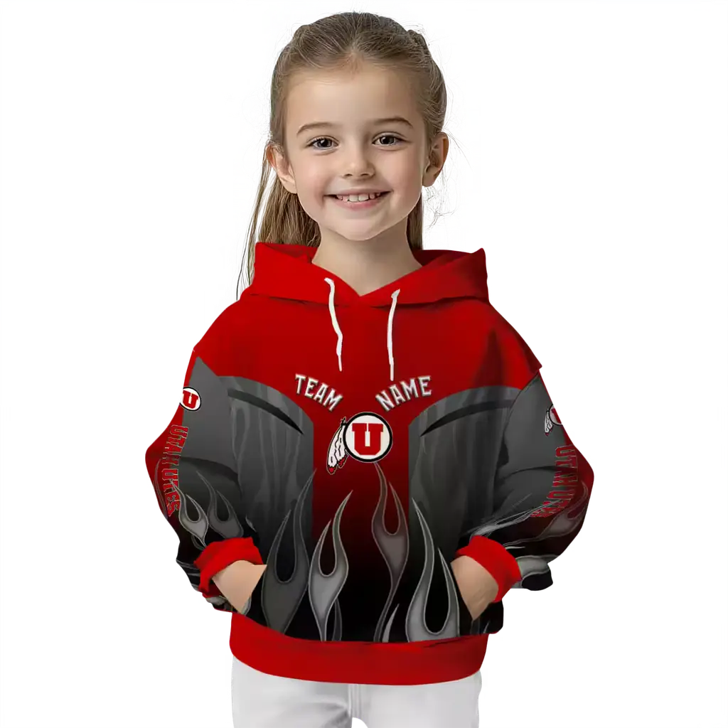 personalized utah utes flame design red hoodie top rated personalized utah utes flame design red hoodie top rated
