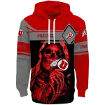 personalized utah utes grim reaper red black hoodie best selling
