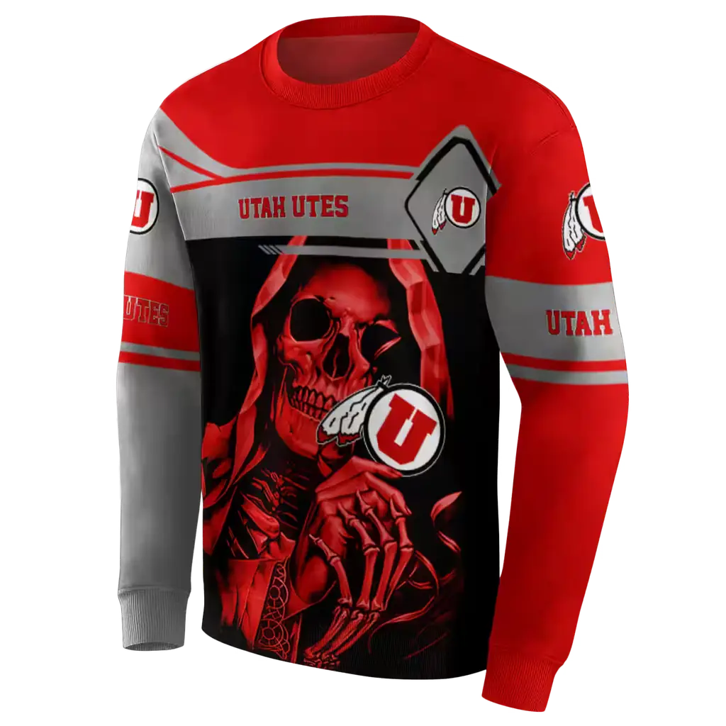 personalized utah utes grim reaper red black hoodie new arrival personalized utah utes grim reaper red black hoodie new arrival
