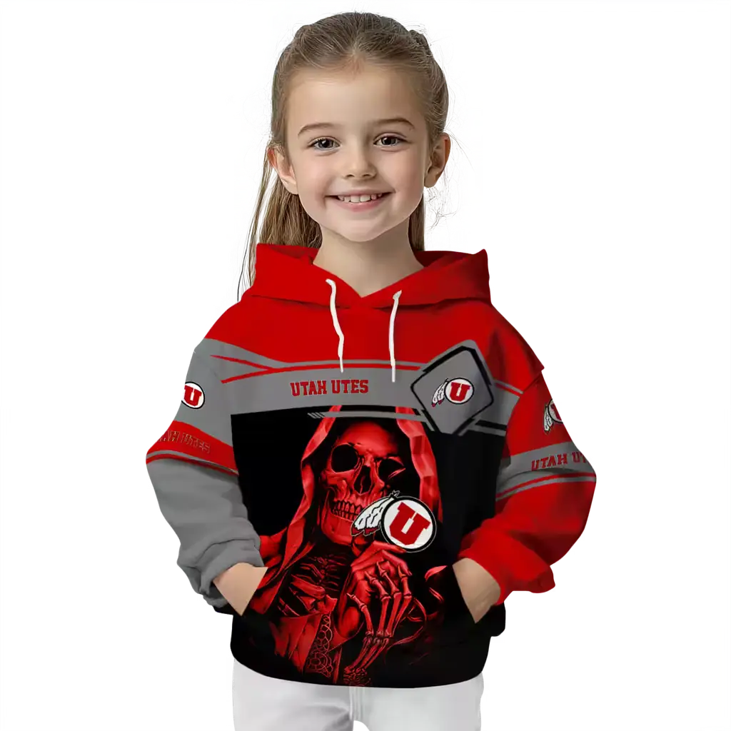 personalized utah utes grim reaper red black hoodie top rated personalized utah utes grim reaper red black hoodie top rated