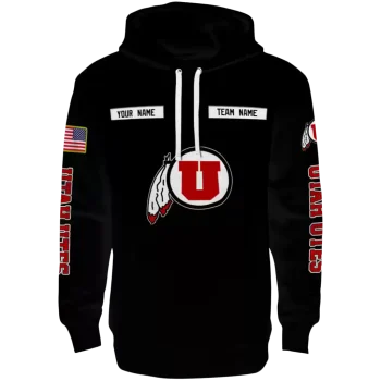 personalized utah utes punisher skull black hoodie best selling