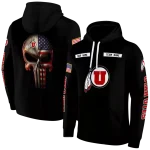 personalized utah utes punisher skull black hoodie best selling