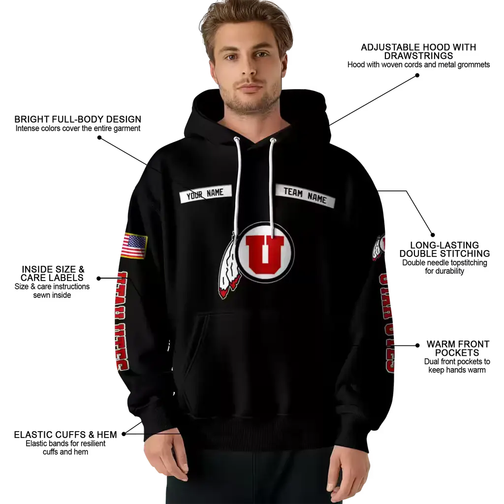 personalized utah utes punisher skull black hoodie latest model personalized utah utes punisher skull black hoodie latest model